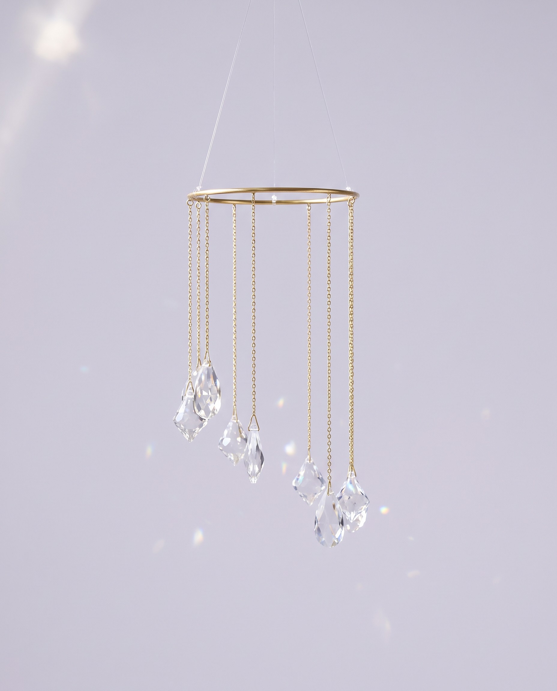 Glass Prism Mobile, 8 Crystals
